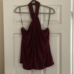 MICHAEL Michael Kors Hot Pink and Black Halter Blouse